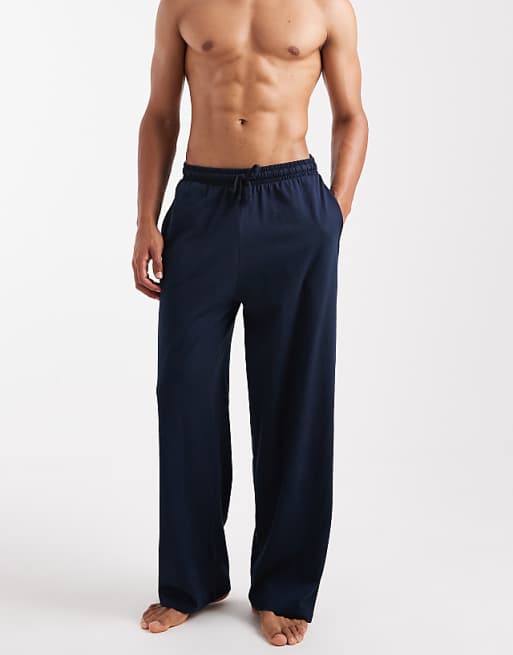 ASOS DESIGN Wide Leg Lounge Bottoms In Navy