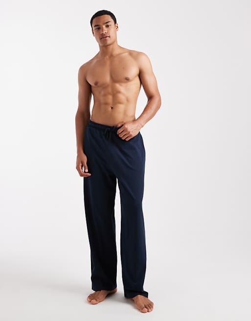 ASOS DESIGN wide leg lounge bottoms in navy