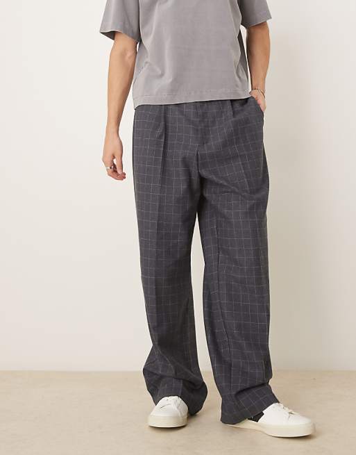 ASOS DESIGN Wide Leg Trouser In Check
