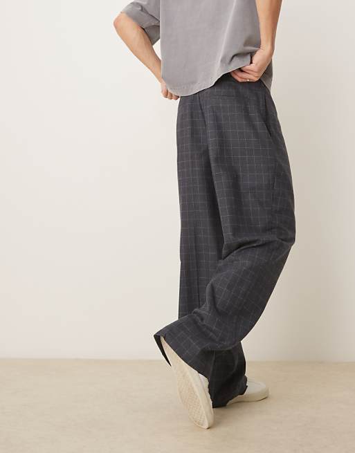ASOS DESIGN Wide Leg Trouser In Check