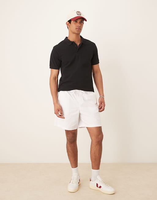 ASOS DESIGN Wide Shorts In White Linen Blend