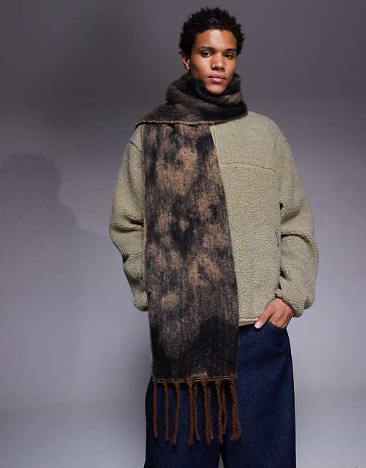 ASOS DESIGN woven oversized leopard print scarf