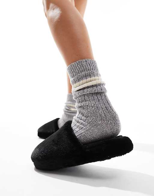 ASOS DESIGN Zina Closed Toe Slippers In Black