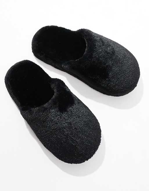 ASOS DESIGN Zina Closed Toe Slippers In Black