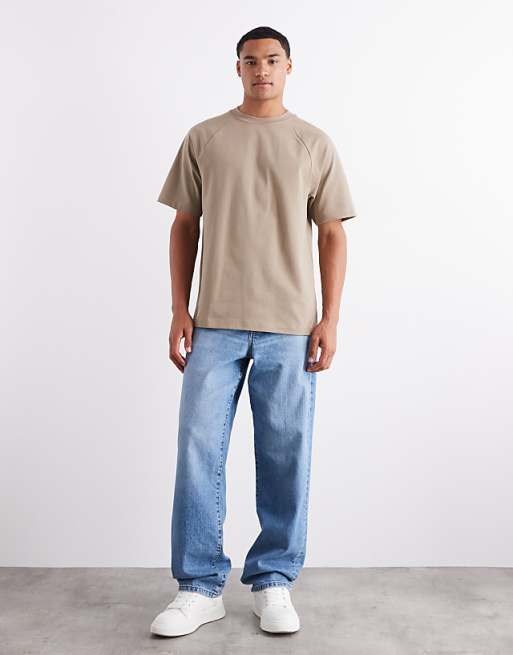 ASOS DETAIL Heavyweight 240gsm Relaxed Fit Raglan T-shirt In Greige