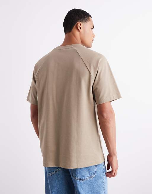 ASOS DETAIL Heavyweight 240gsm Relaxed Fit Raglan T-shirt In Greige