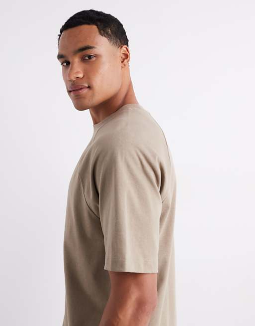 ASOS DETAIL Heavyweight 240gsm Relaxed Fit Raglan T-shirt In Greige