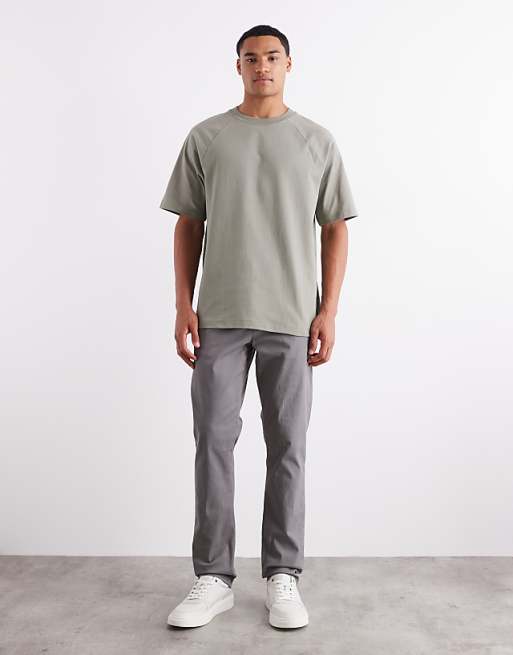 ASOS DETAIL Heavyweight 240gsm Relaxed Fit Raglan T-shirt In Khaki