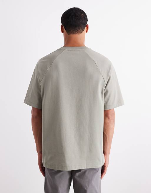 ASOS DETAIL Heavyweight 240gsm Relaxed Fit Raglan T-shirt In Khaki