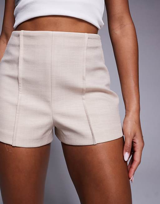 ASOS LUXE Structured Tailored Short Co-ord In Stone