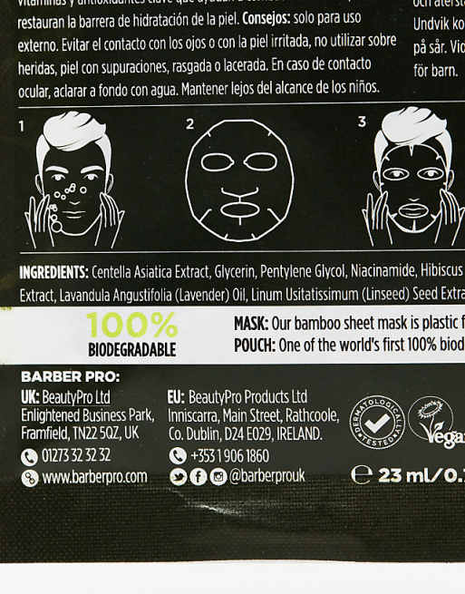 BARBER PRO Blemish Control Cica + Niacinamide Sheet Mask