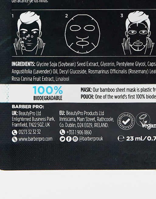 BARBER PRO Hydrating Hyaluronic Acid Sheet Mask