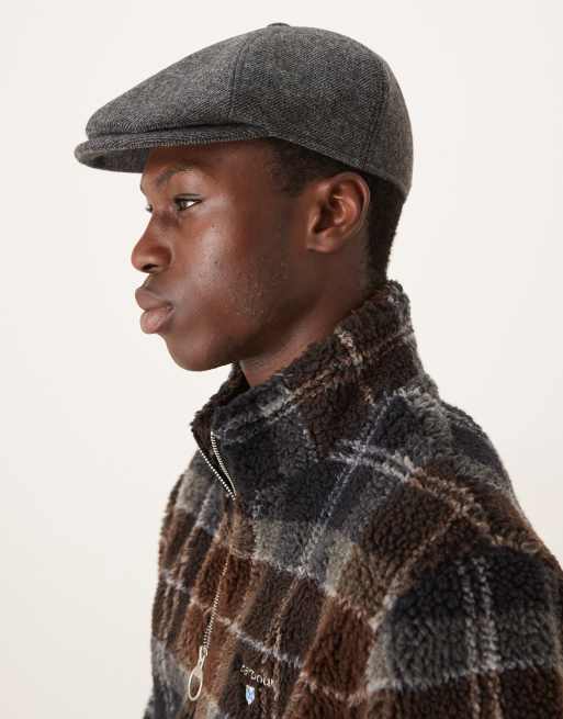 Barbour Claymore Baker Boy Cap In Charcoal Grey
