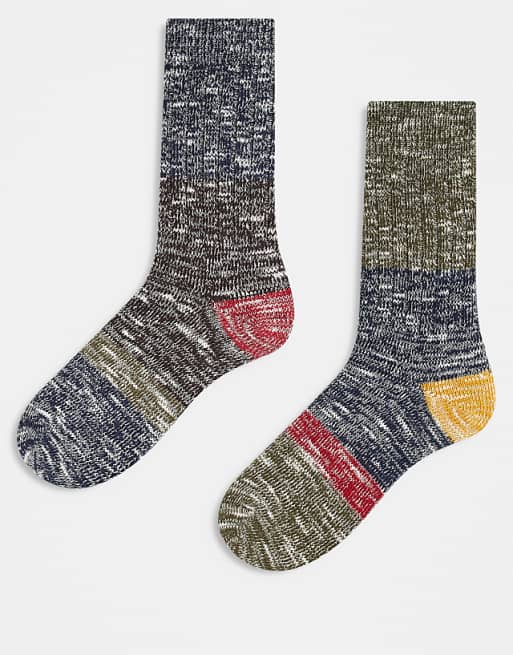 Barbour Monty sock 2 pack in olive green