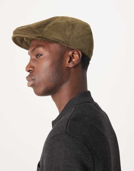 Barbour Westdale Cord Flat Cap In Olive Green