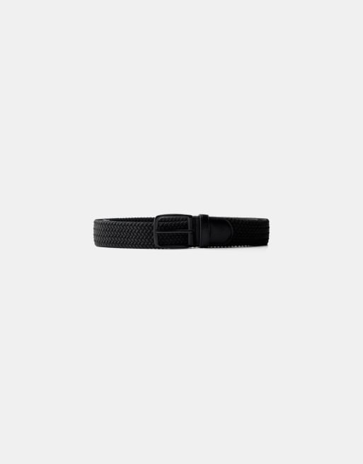 Bershka Braided Belt In Black