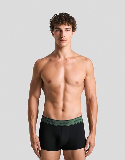Bershka Pack Of 3 Boxers In Green