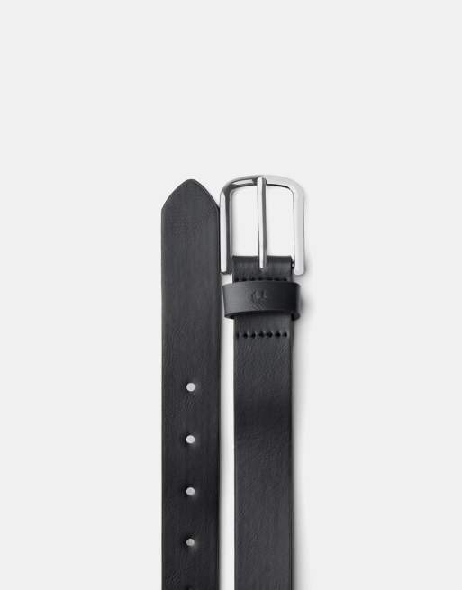 Bershka Thin Faux Leather Belt In Black