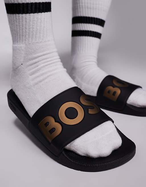 Boss Aryeh Contrast Logo Slider In Black And Gold