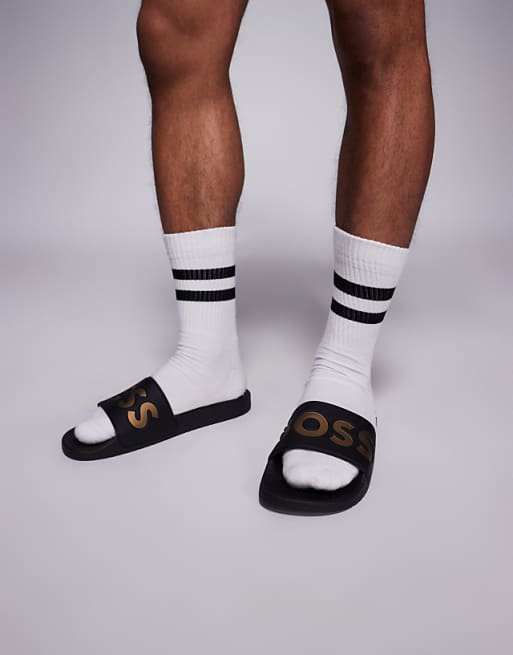 Boss Aryeh Contrast Logo Slider In Black And Gold