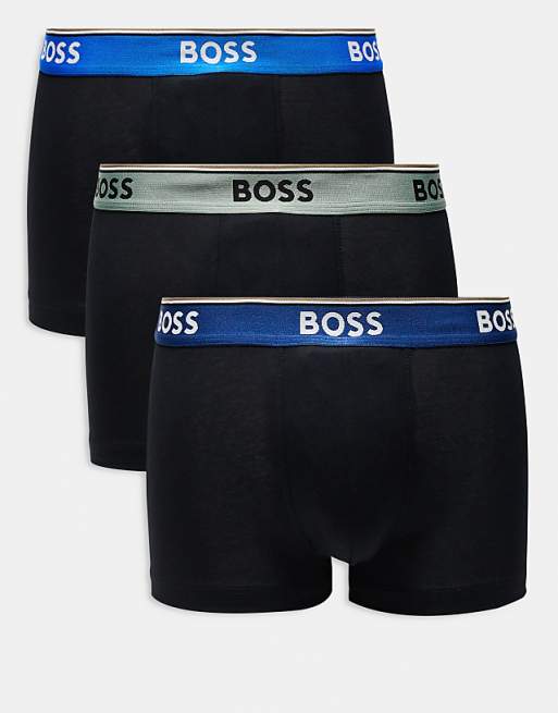 BOSS Bodywear 3 pack power trunks in black