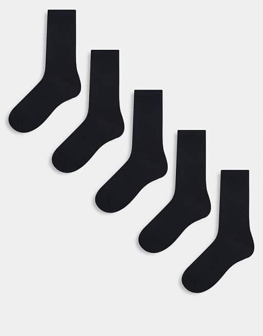 Brave Soul 5 pack ankle socks in black