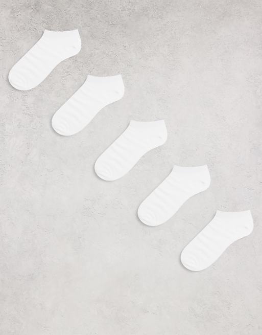 Brave Soul 5 pack trainer socks in white