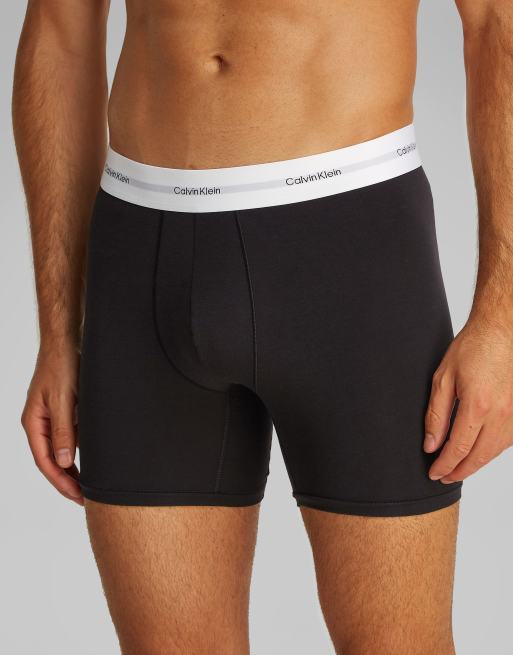 Calvin Klein Cotton Modal Stretch 3 Pack Boxer Briefs In Black/grey/lilac