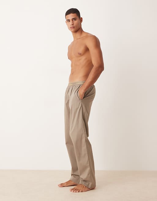 Calvin Klein Cotton Pyjama Bottoms In Dark Grey