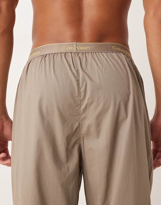 Calvin Klein Cotton Pyjama Bottoms In Dark Grey
