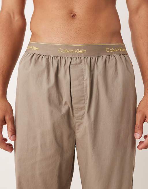 Calvin Klein Cotton Pyjama Bottoms In Dark Grey