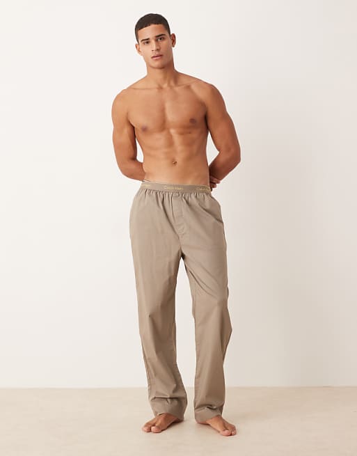 Calvin Klein cotton pyjama bottoms in dark grey