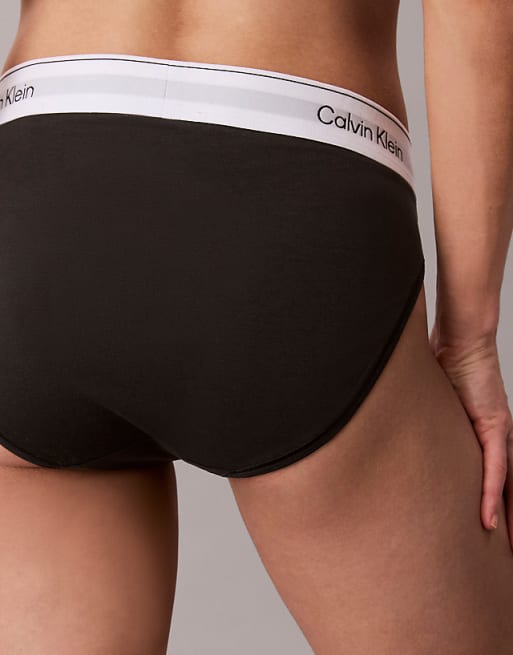 Calvin Klein Icon Cotton Modal High Waist Bikini Briefs In Black