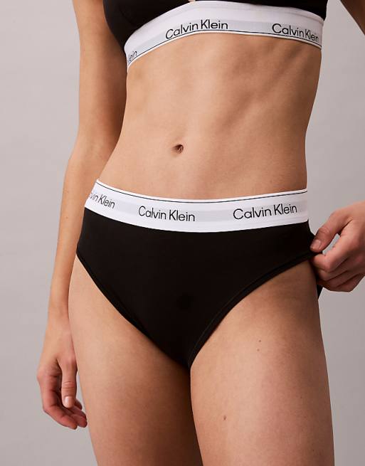 Calvin Klein Icon Cotton Modal high waist bikini briefs in black