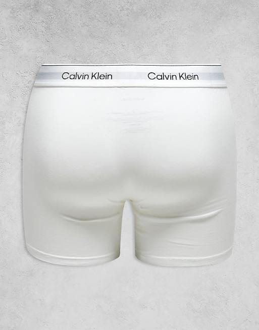 Calvin Klein Icon Cotton Stretch 3 Pack Boxer Briefs In Triple White