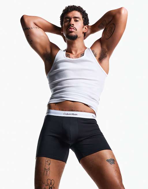 Calvin Klein Icon Cotton Stretch 3 Pack Boxer Briefs In Black