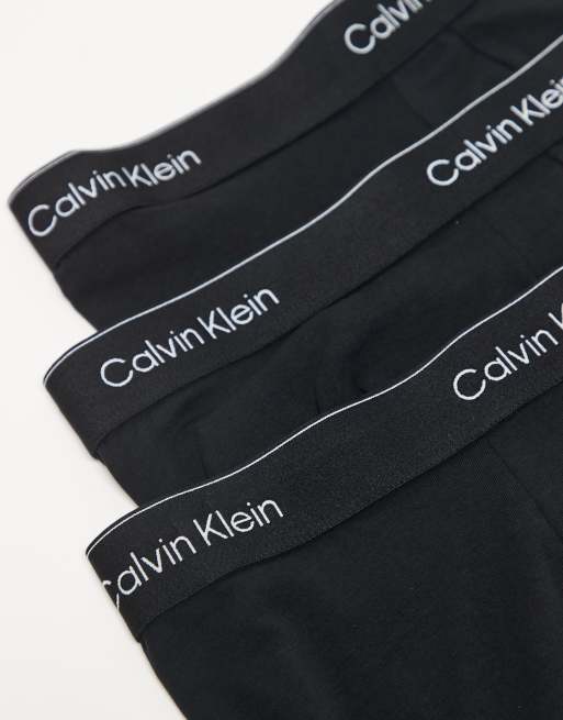 Calvin Klein Icon Cotton Stretch 3 Pack Boxer Briefs In Triple Black