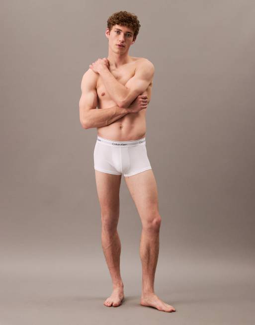 Calvin Klein Icon Cotton Stretch 3 Pack Low Rise Trunk In White