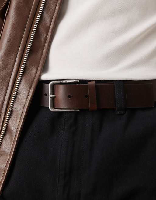 Calvin Klein Jeans 35mm buckle belt in brown