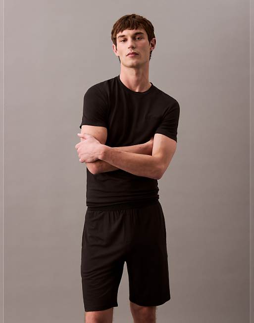 Calvin Klein Jersey Pyjama Shorts In Black