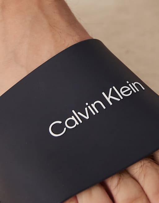 Calvin Klein Logo Sliders In Navy