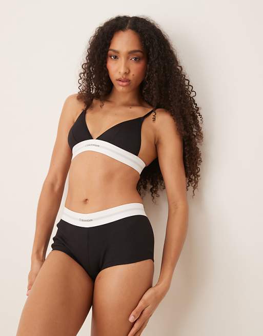 Calvin Klein Modal Rib Boyshort In Black