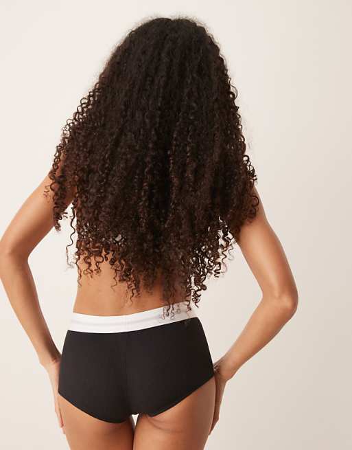 Calvin Klein Modal Rib Boyshort In Black