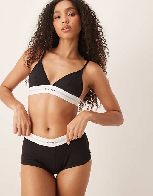 Calvin Klein modal rib boyshort in black