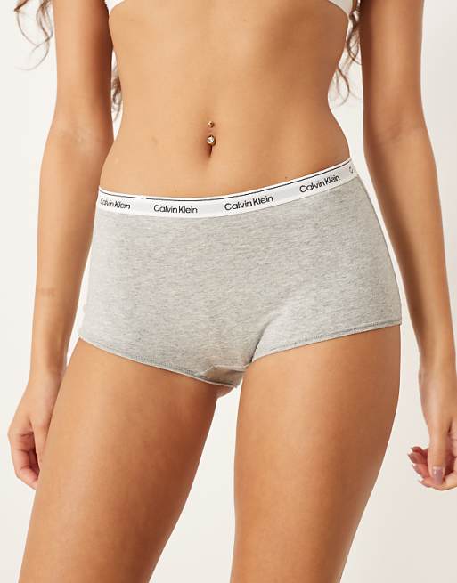 Calvin Klein Modern Logo mid-rise boy short in grey
