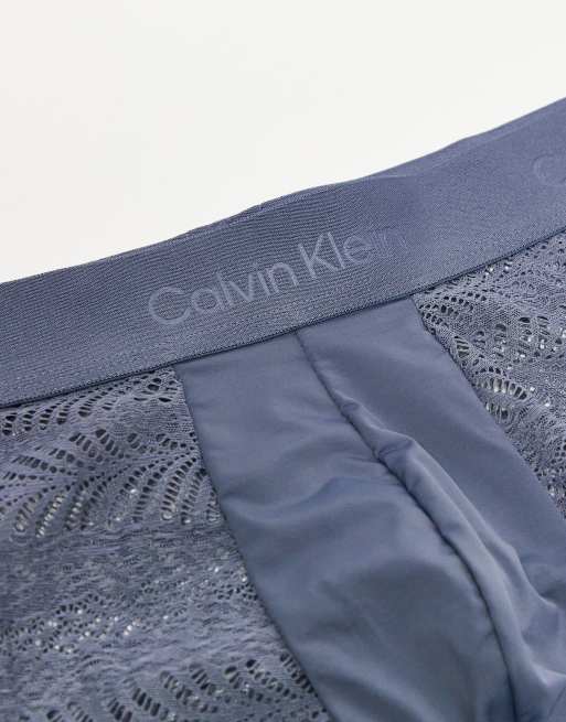 Calvin Klein Sculpt Lace Low Rise Trunk In Grey