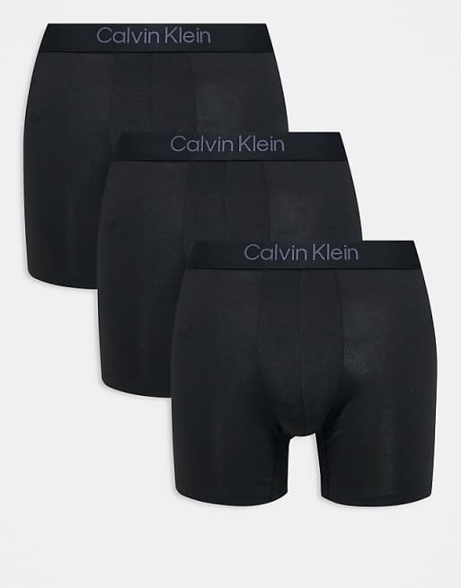 Calvin Klein Ultra Soft Modal 3 pack boxer briefs in black