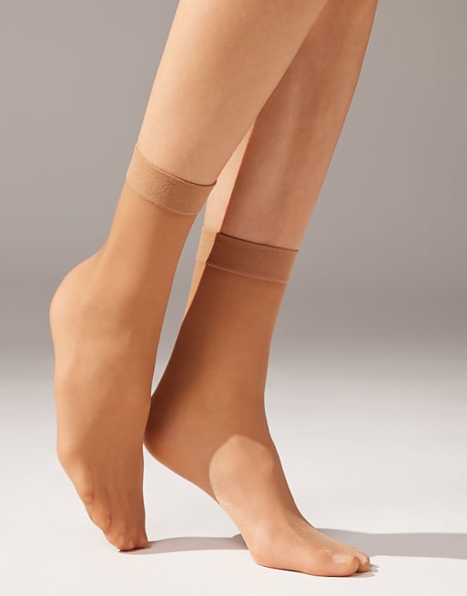 Calzedonia 20 denier sheer socks in beige caramel