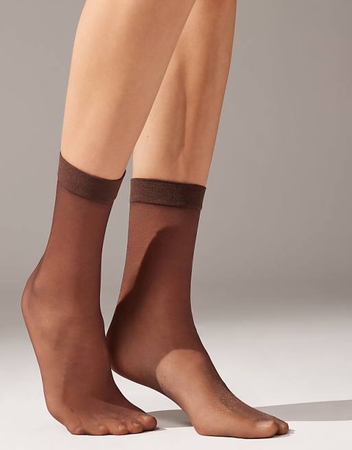 Calzedonia 20 denier sheer socks in mocha