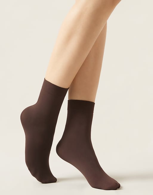 Calzedonia 50 denier soft touch socks in dark brown